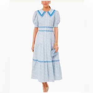 Tuckernuck Light Blue Floral Midi Dress